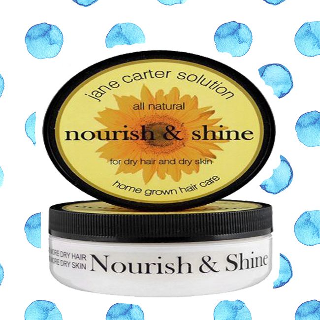 Two jars of Jane Carter Nourish and Shine on a bubbly background